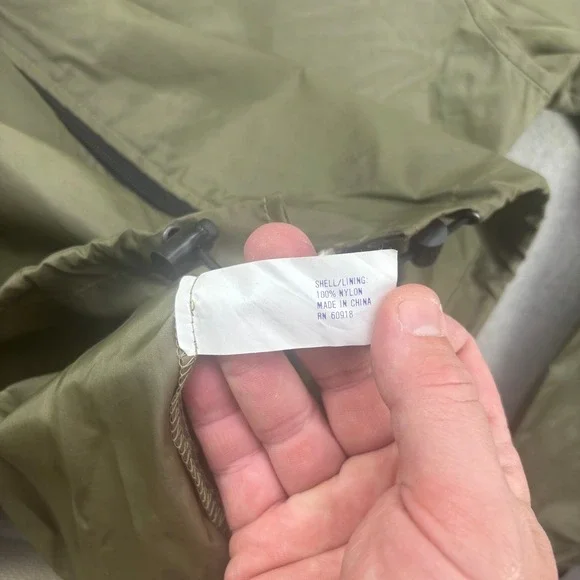 Vintage 90s Sierra Designs Hooded Nylon Jacket Mens XL Boxy Cropped Olive Green - Picture 7 of 9